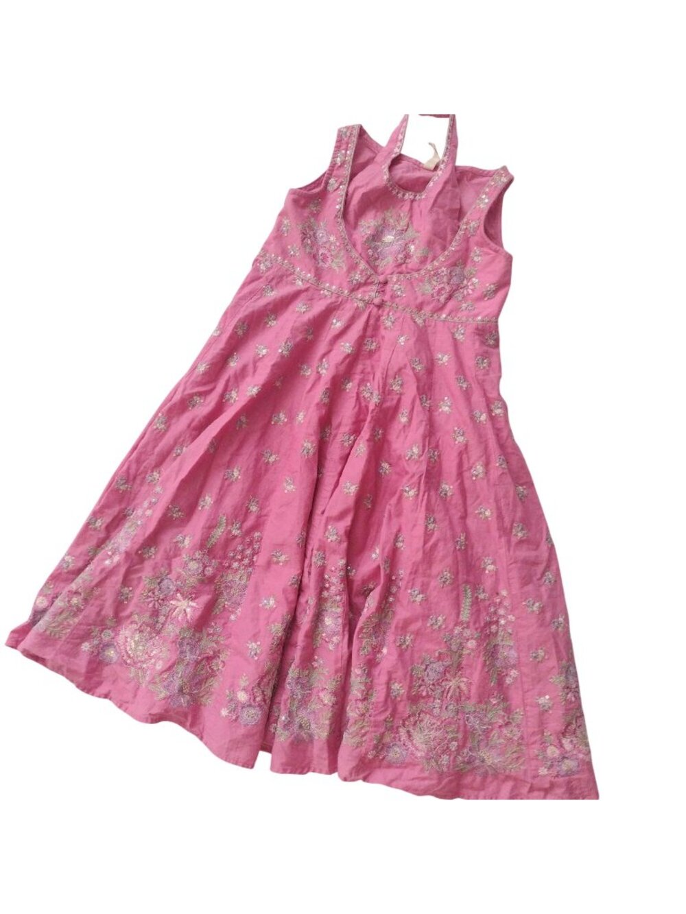 Ethnic Kids Pink Embroidered Party Dress 4 5 Yrs Cotton Long Full Skirt Maxi